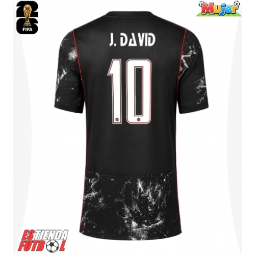 Canadá Jonathan David #10 Segunda Equipación Mujer Mundial 2026 Manga Corta